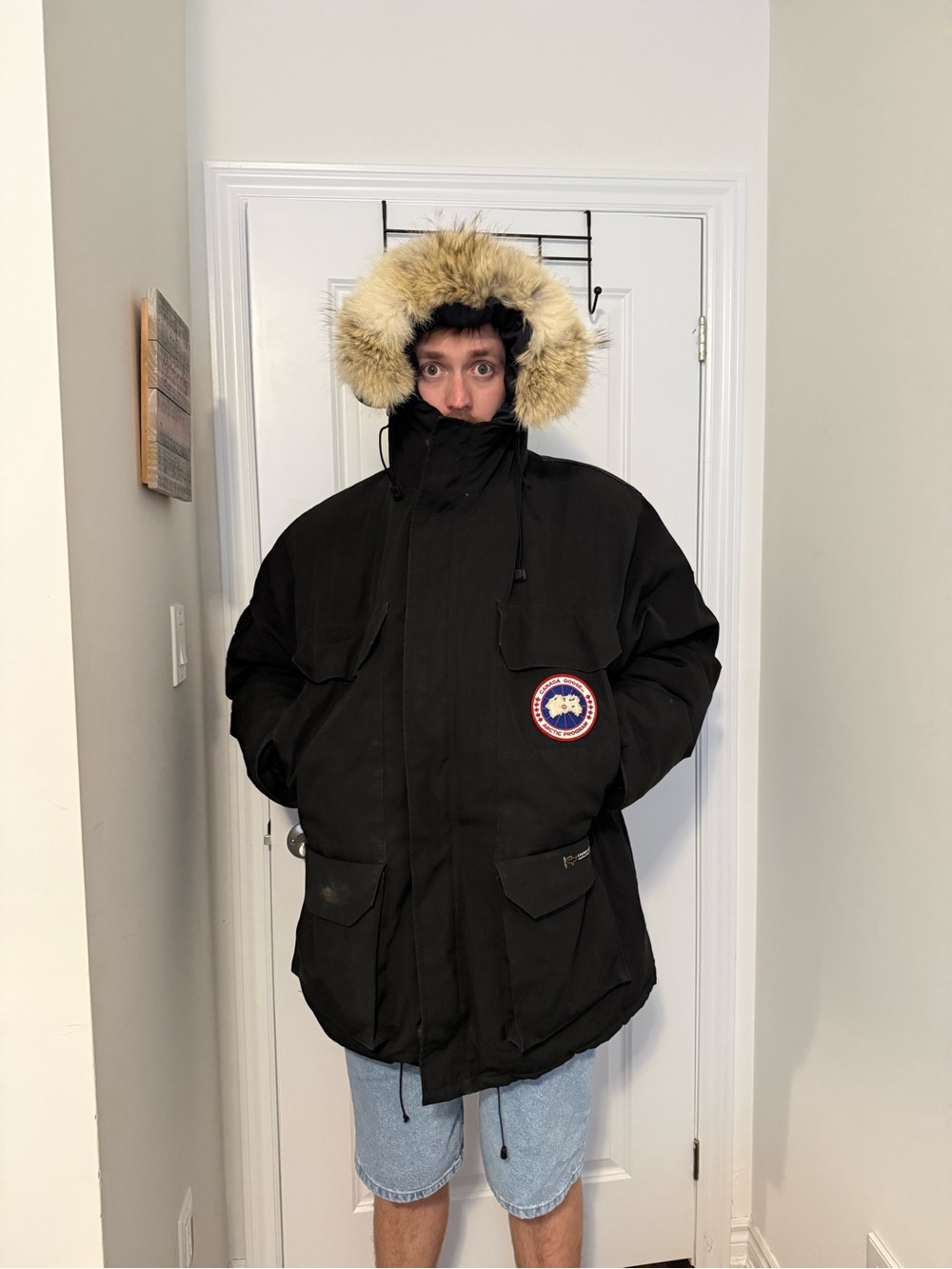 Canada Goose Expedition Parka with Fur-Trim Hood and Logo Patch
